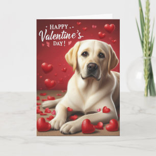 Cute Labrador Retriever Valentine’s Day Greeting Holiday Card