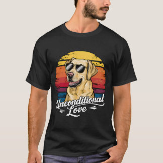 Cute Labrador Retriever Vintage Retro Sunset Desig T-Shirt