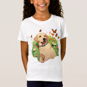 Cute Labrador Retriever with butterflies T-Shirt