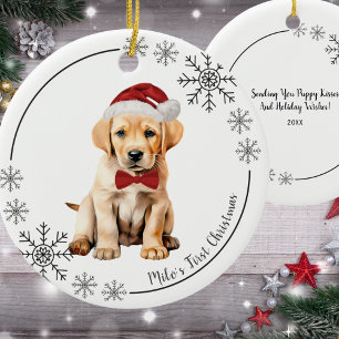 Cute Labrador Retriever's  First Christmas Ceramic Tree Decoration