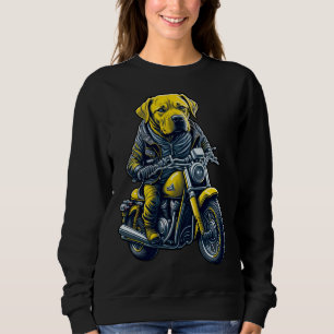 Cute Labrador ride on a motorcycle  Christmas Sweatshirt