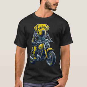 Cute Labrador ride on a motorcycle  Christmas T-Shirt