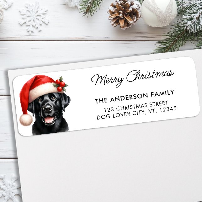 Cute Labrador Santa Dog Christmas Return Address (Creator Uploaded)