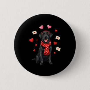 Cute Labrador Valentine’s Day Dog Mom - Funny Blac 6 Cm Round Badge