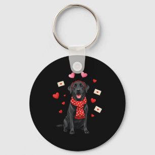 Cute Labrador Valentine’s Day Dog Mom - Funny Blac Key Ring