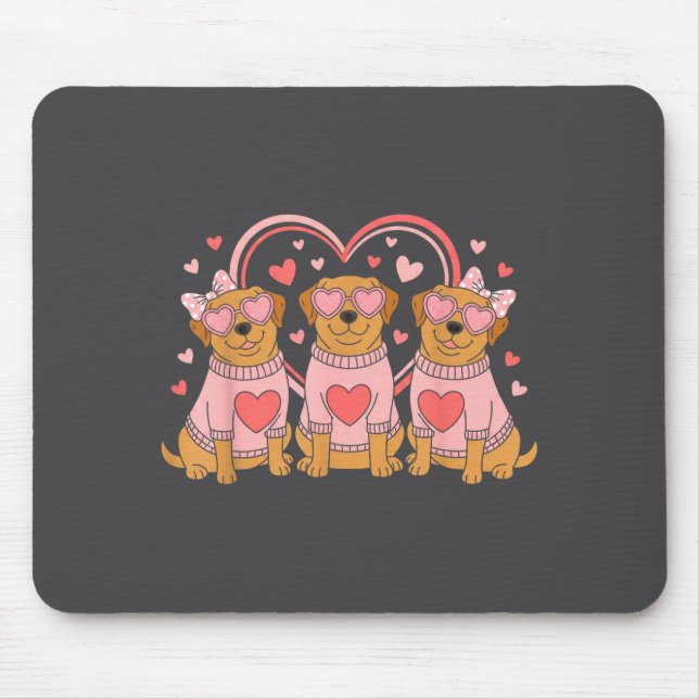 Cute Labrador Valentines Heart Dog Lover Men Women Mouse Mat (Front)