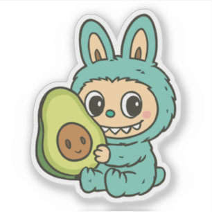 Cute Labubu with Avocado