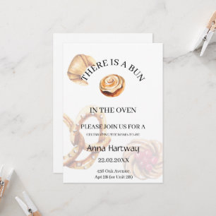 cute Lace Border Cinnamon Roll Baby Shower Invitation