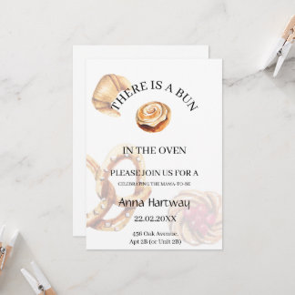 cute Lace Border Cinnamon Roll Baby Shower  Invitation