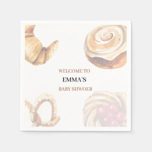 cute Lace Border Cinnamon Roll Baby Shower Napkin