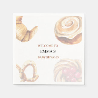 cute Lace Border Cinnamon Roll Baby Shower  Napkin