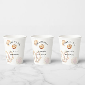 cute Lace Border Cinnamon Roll Baby Shower  Paper Cups