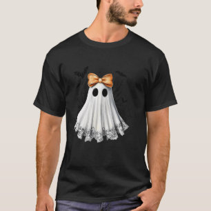 Cute Lace Ghost Coquette Bow Ghost Spooky Hallowee T-Shirt