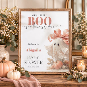 Cute Lace Ghost Halloween Baby Shower Welcome Sign