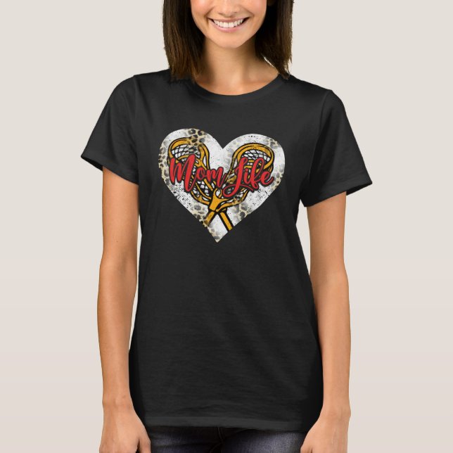 Cute Lacrosse Mom Heart Mother's Day Sport Mama Mo T-Shirt (Front)