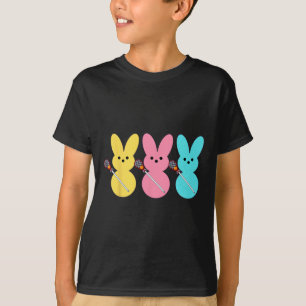 Cute Lacrosse Player Bunny Kids Boys Easter Lacros T-Shirt
