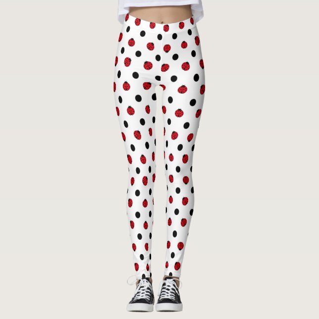 Cute lady bug and polka dots leggings (Front)