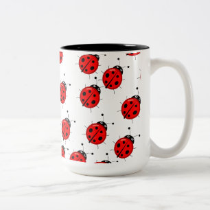Cute Lady Bug Coffee Mug-Customisable Sizes Two-Tone Coffee Mug