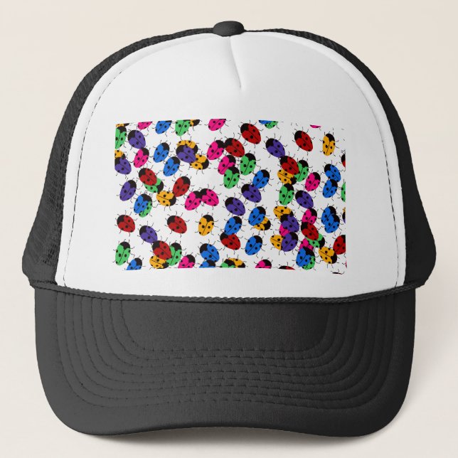Cute Lady Bug Design Trucker Hat (Front)