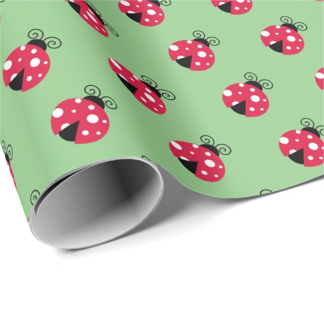 Cute Lady Bug Gift Wrapping Paper (Roll Corner)