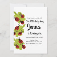 Cute Lady Bug Hand Drawn Insect Birthday
