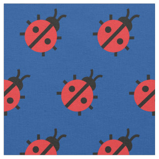 Cute Lady Bug Kid Baby Nursery Bug Insect Blue Fabric