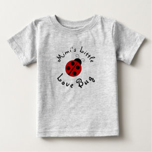 Cute Lady Bug Personalised Mimi's Little Love Bug Baby T-Shirt