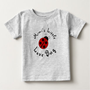 Cute Lady Bug Personalised Mimi's Little Love Bug Baby T-Shirt