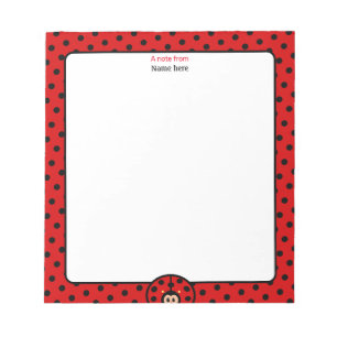 Cute Lady Bug Simple Notepad