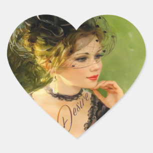 Cute Lady Heart Stickers