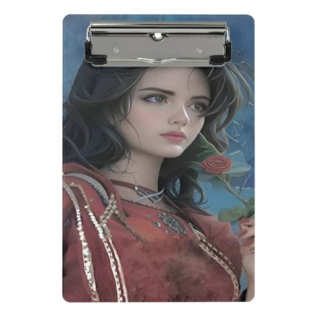 Cute Lady Mini Clipboard (Front)