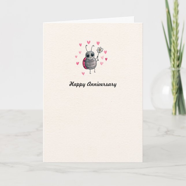 Cute Ladybird Ladybug Anniversary card (Front)
