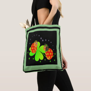 Cute Ladybird Shamrock Tote Bag