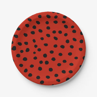 Cute Ladybird Watercolor Girls Summer Birthday Paper Plate
