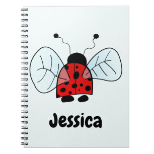 Cute Ladybird with wings illustration Notebook