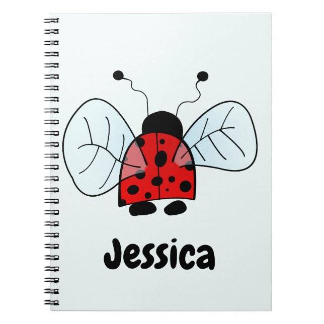 Cute Ladybird with wings illustration Notebook (Front)