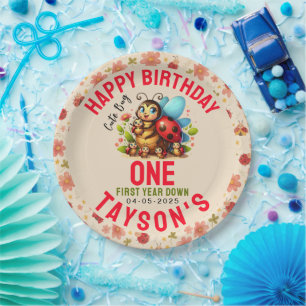 Cute Ladybug 1st Birthday   Bug Theme Party Paper Plate