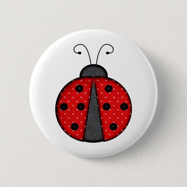 Cute Ladybug 6 Cm Round Badge (Front)
