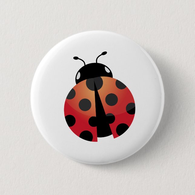 Cute Ladybug 6 Cm Round Badge (Front)