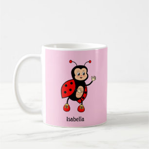 Cute Ladybug and Heart Coffee Mug