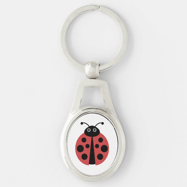 Cute Ladybug Animal Print Key Ring (Front)