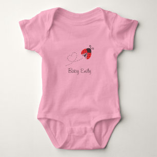 Cute Ladybug Baby Girl Personalised Bodysuit
