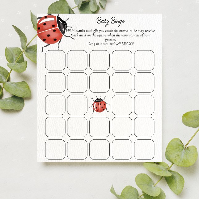 Cute Ladybug Baby Shower Bingo Game (Creator Uploaded)