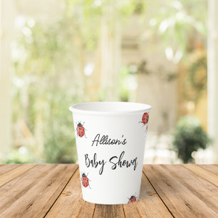 Cute Ladybug Baby Shower Paper Cups
