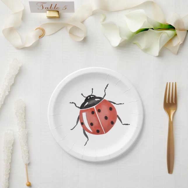 Cute Ladybug Baby Shower Paper Plate (Wedding)