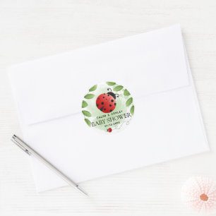 Cute Ladybug Baby Shower Sticker