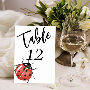 Cute Ladybug Baby Shower Table Number