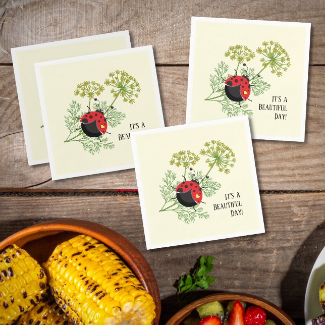 Cute Ladybug | Beautiful Day  Napkin (Creator Uploaded)