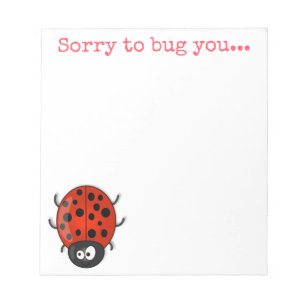 Cute ladybug beetle insect cartoon illustration notepad