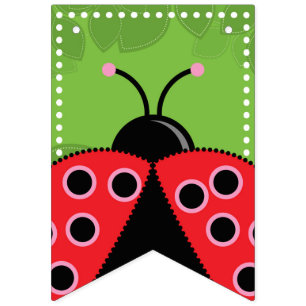 Cute Ladybug Birthday Bunting Flags/Banner